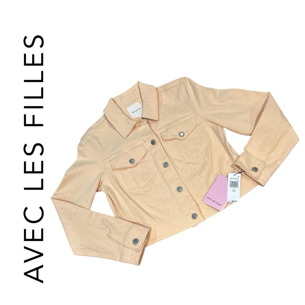 Avec Les Filles Women’s Peach Denim Jacket - Size 8
